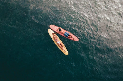 Surfboards in the water